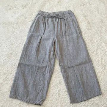 새상품급 무인양품 MUJI 팬츠 와이드 린넨 허리밴딩 L 사이즈