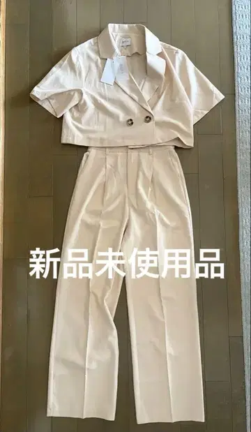 숏 테일러 썸머 자켓 + 센터 프레스 세미 와이드 팬츠 셋업