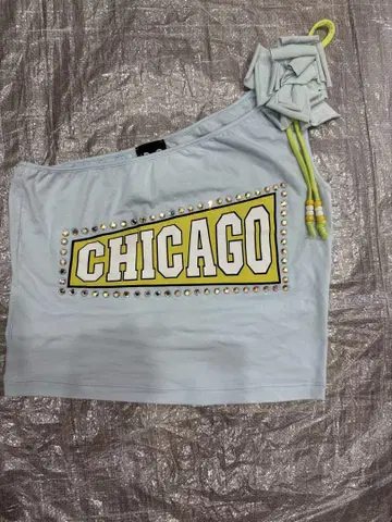 D&G CHICAGO 프린트 슬리브리스 상의