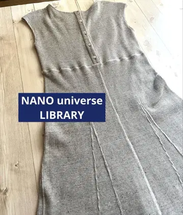 NANO universeLIBRARY 와플 플레어 원피스 그레이