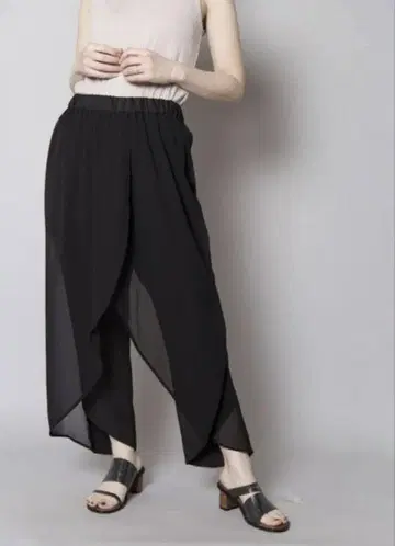 OSMOSIS 쉬폰 레이어드 팬츠 (블랙)