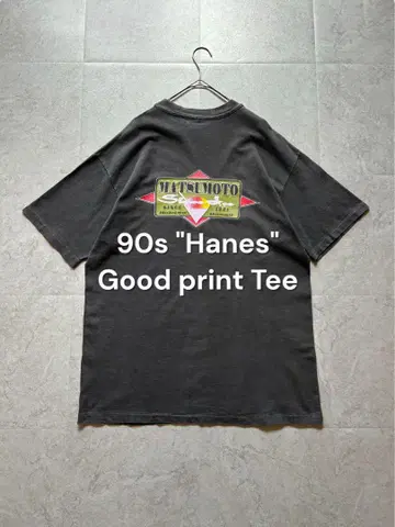 90년대 USA 면100 good print 기업 티셔츠 페이드