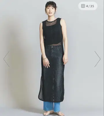 유나이티드 애로우즈 코튼 메쉬 탱크 원피스