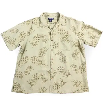 LANDS'END 00s 실크 린넨 오픈 카라 셔츠 오픈 카라 셔츠