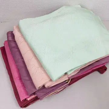 이로무지 기모노 순수 실크 5벌 묶음 판매 리메이크 재료 S-1383