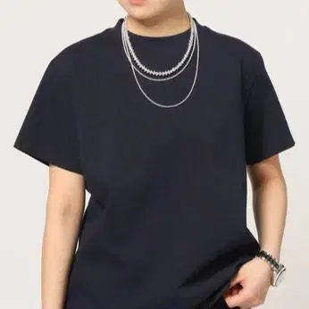 전시용 새상품급 모크넥 반팔 풀오버 NAVY