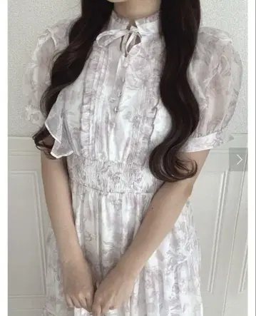 evelyn 라메 프릴 꽃무늬 OP 원피스