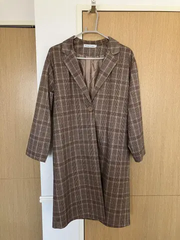 futier land 체크 롱 코트