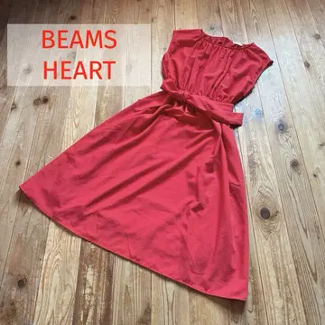 BEAMS HEART 빔즈 하트 슬리브리스 롱 원피스 벨트 포함