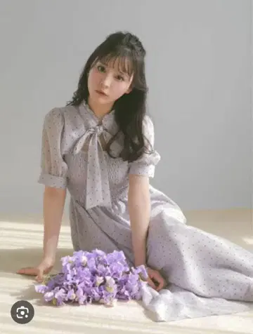 evelyn 도트 원피스 (그레이, 화이트)