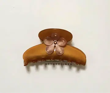 로랑 올리비에 브라운 꽃 장식 클립 헤어 액세서리