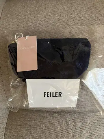 FEILER 라브라리 네이비 코튼 파우치
