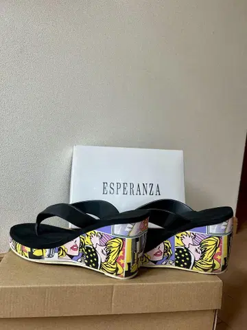 ESPERANZA 팝 아트 통굽 샌들
