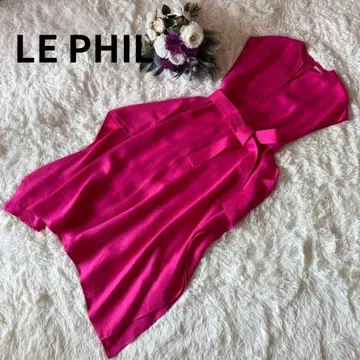 새상품급 LE PHIL 핑크 비대칭 원피스 린넨 핑크