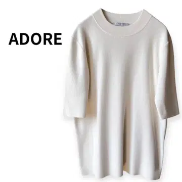 ADORE 반팔 니트 화이트