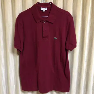 LACOSTE 버건디 피케 셔츠 US M