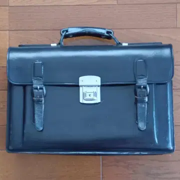 레트로 블랙 학생 가방 천연 가죽 HINOMOTO 제작