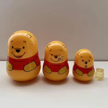 [레어 당시 물품] 곰돌이 푸 마트료시카풍 캡슐 토이 피규어 세트