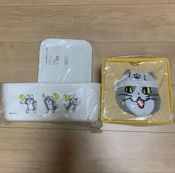 일하는 고양이 소품함 수납 박스 2개 세트