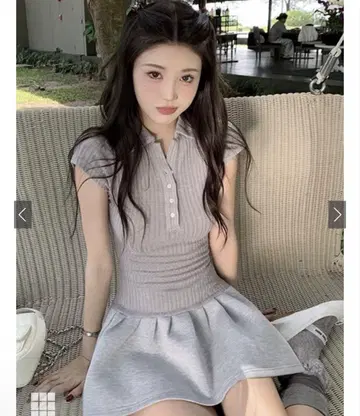 피케 셔츠 디자인 미니 원피스