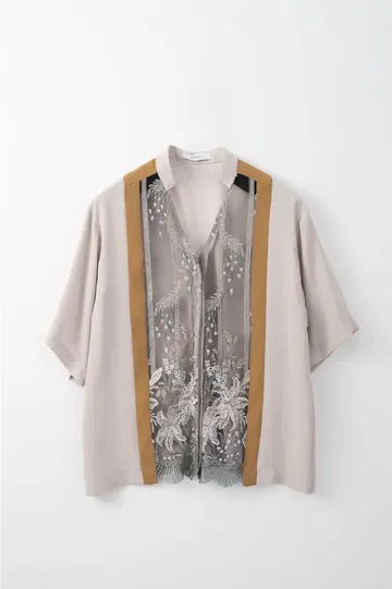 MURRAL framed flower half sleeve shirts