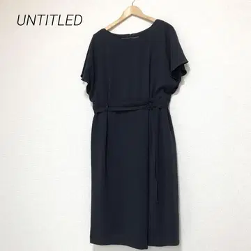 UNTITLED 언타이틀 트리아세테이트 원피스 네이비