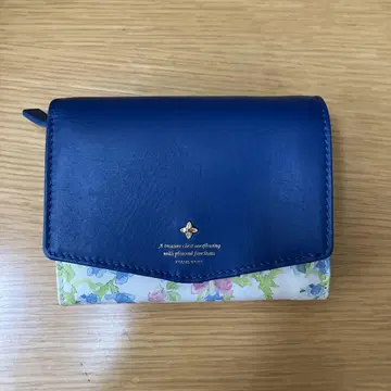 프레임워크 파란색과 꽃무늬의 반지갑