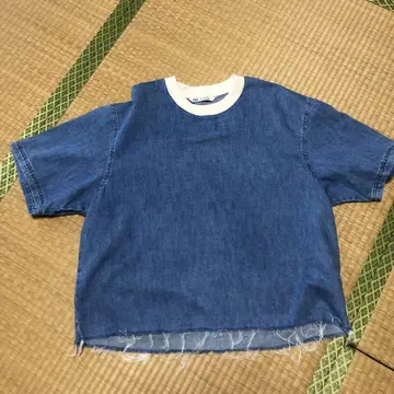 자라 데님 블루 반팔 티셔츠 XL