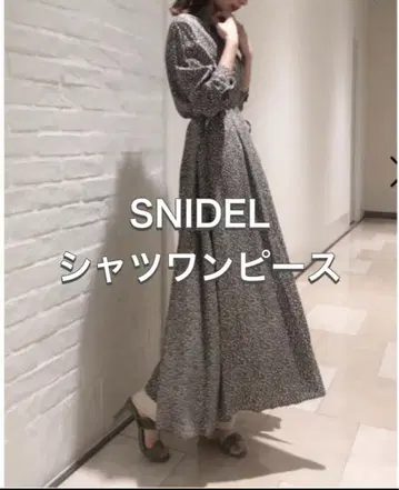 스나이델 SNIDEL 셔츠 원피스 총 꽃무늬 프리 사이즈 가운 원피스