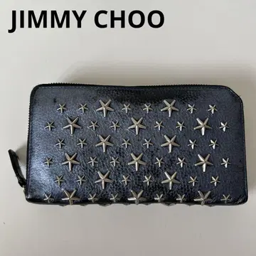 JIMMY CHOO 지미추 남성용 장지갑 스터드 메탈릭 가죽