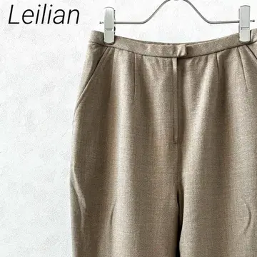 Leilian 슬랙스 테이퍼드 팬츠 포켓 부착 심플 빅 사이즈