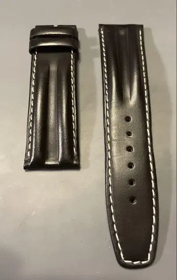 블랙 가죽 시계 벨트 BUFFALO 24-21mm