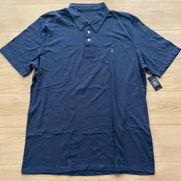 VOLCOM 볼콤 카라 부착 반팔 피케 셔츠 골프 네이비 XL 새상품