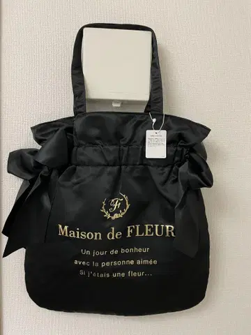Maison de FLEUR 토트백 블랙 리본 포함 미사용 새상품