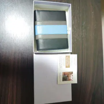 가죽 3단 폴더형 지갑 블랙/브라운/파랑