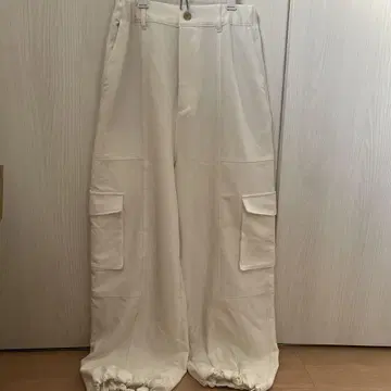 JEANASIS 밑단 셔링 플랩 팬츠 화이트 M