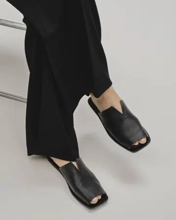 Leather Slit Sandals 37 todayful 블랙