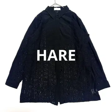HARE 하레 레이스 패턴 셔츠 블라우스 블랙 검정 모드 히라