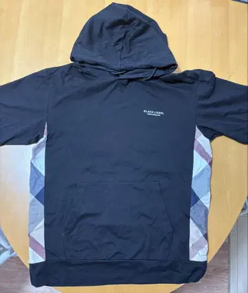 BLACK LABEL 반팔 후드티 후드 부착