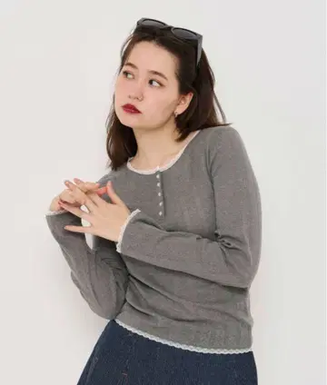 Tina jojun 그레이 긴팔 상의