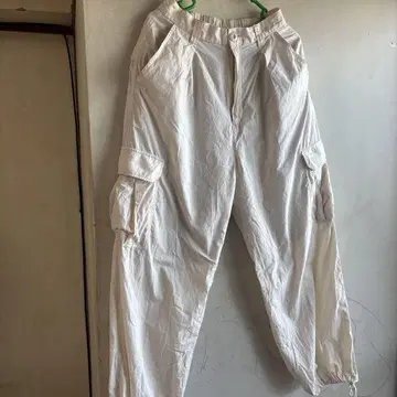 pageboy 화이트 카고 팬츠 허리밴딩