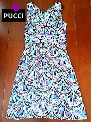 EMILIO PUCCI 기하학 패턴 슬리브리스 원피스