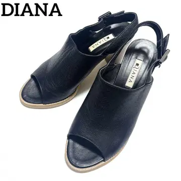 DIANA 오픈토 가죽 샌들 뮬 앵클 스트랩