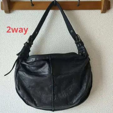 가죽 부드러운 천연 가죽 2way 숄더 스트랩 포함 블랙