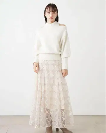 A/W 스나이델 체크 시어 볼륨 스커트