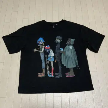 H&M 고릴라즈 Gorillaz 티셔츠 XL 블랙 밴 티셔츠 음악