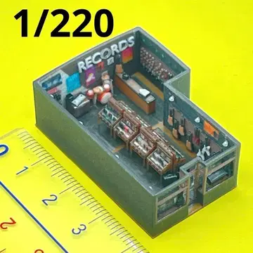 Z게이지 레코드 샵 미니어처 주택 모형 피규어 1/64보다 작음