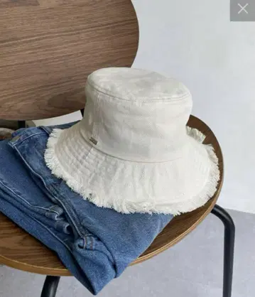 DouDou 두두 프린지 버킷 햇 화이트 화이트 버킷햇