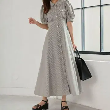 마제스틱 레곤 백 레이스업 셔츠 원피스