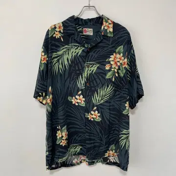 90년대 USA제 히로하티 알로하 셔츠 하와이 제 오픈 카라 야자수
